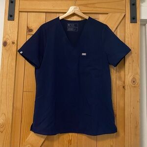 Figs Navy Blue Scrub Top